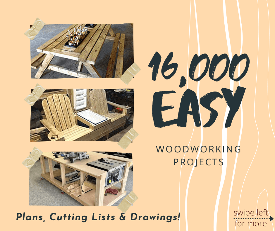 16,000 woodworking projects for beginners and professionals. Easy to make and affordable. Make chairs, tables, porches, sheds, workbenches and much more.